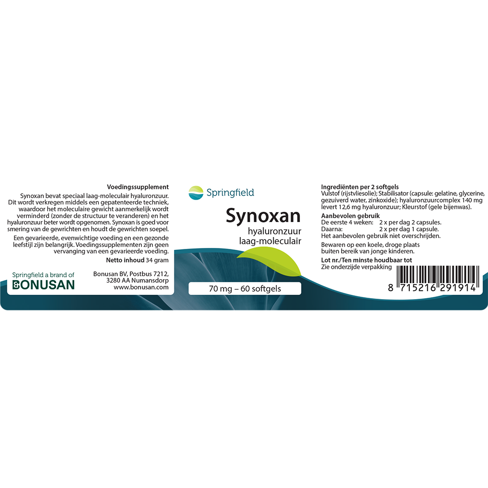 Synoxan hyaluronzuur low-molec. 70 mg 60 softgels