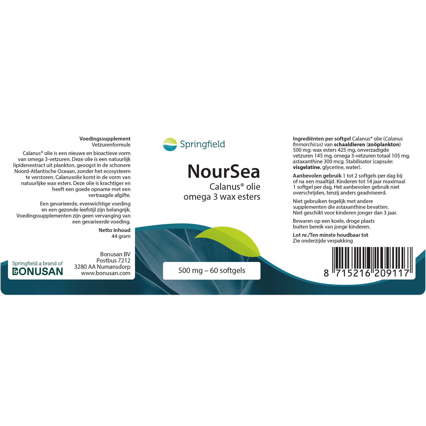 NourSea Calanus olie 500 mg 60 softgels