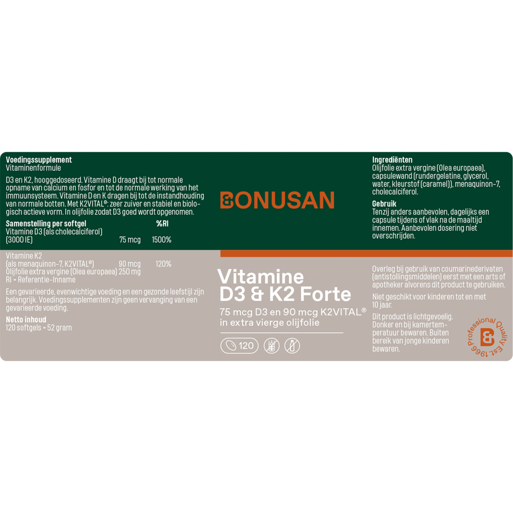 Vitamine D3 & K2 Forte