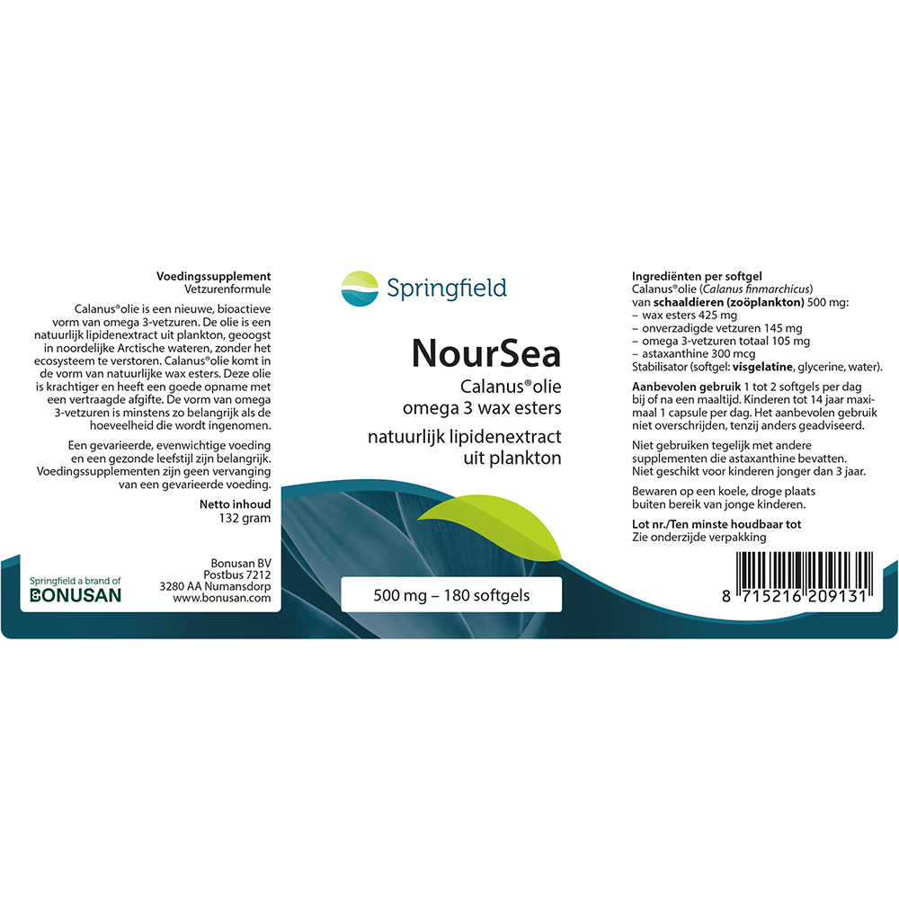 NourSea Calanus olie 500 mg 180 softgels