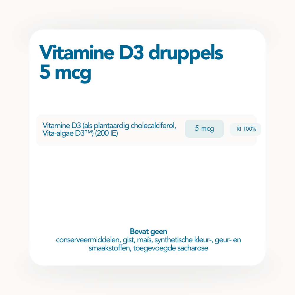 Vitamine D3 druppels 5 mcg 