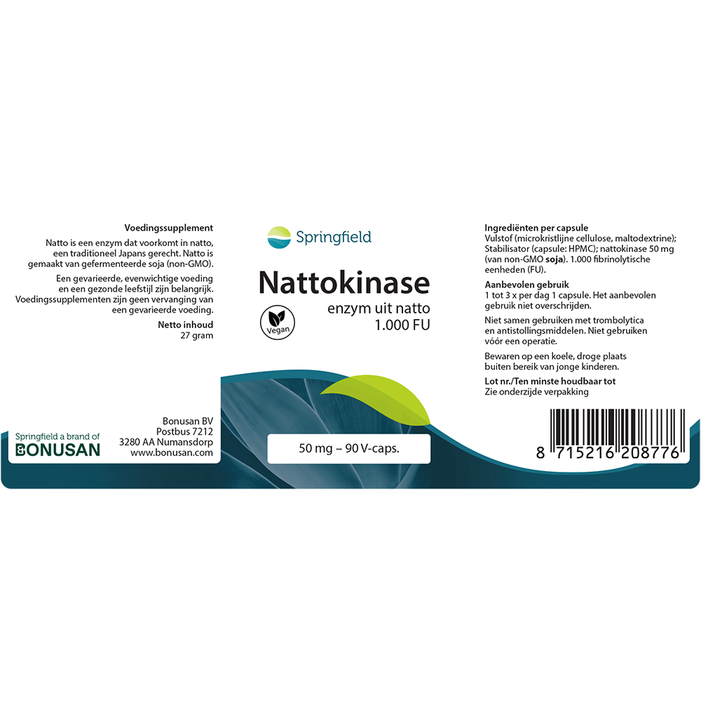 Nattokinase enzym 50 mg 90 V-caps.