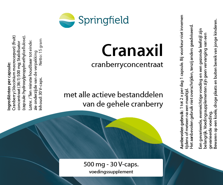 Cranaxil cranberryconcentraat 500 mg 30 V-caps.