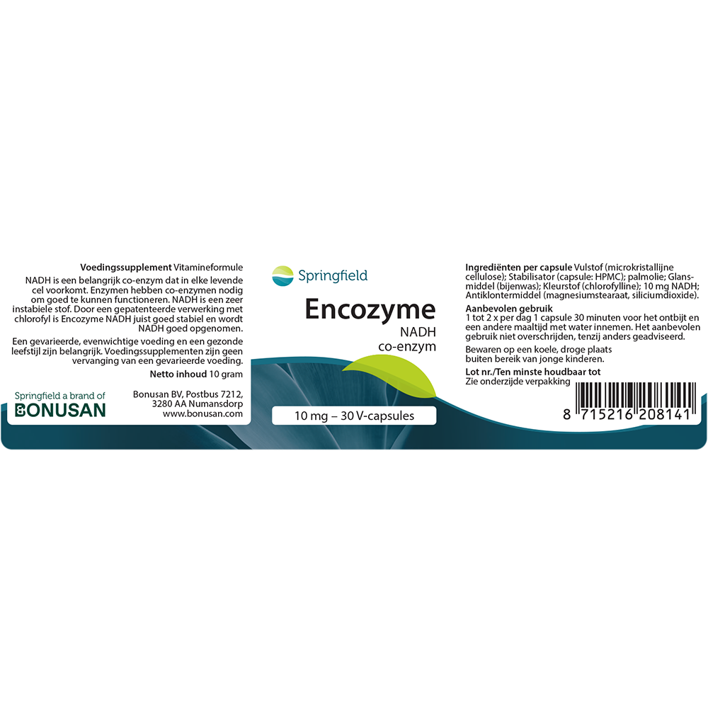 Encozyme 10 mg NADH co-enzym 30 V-caps.