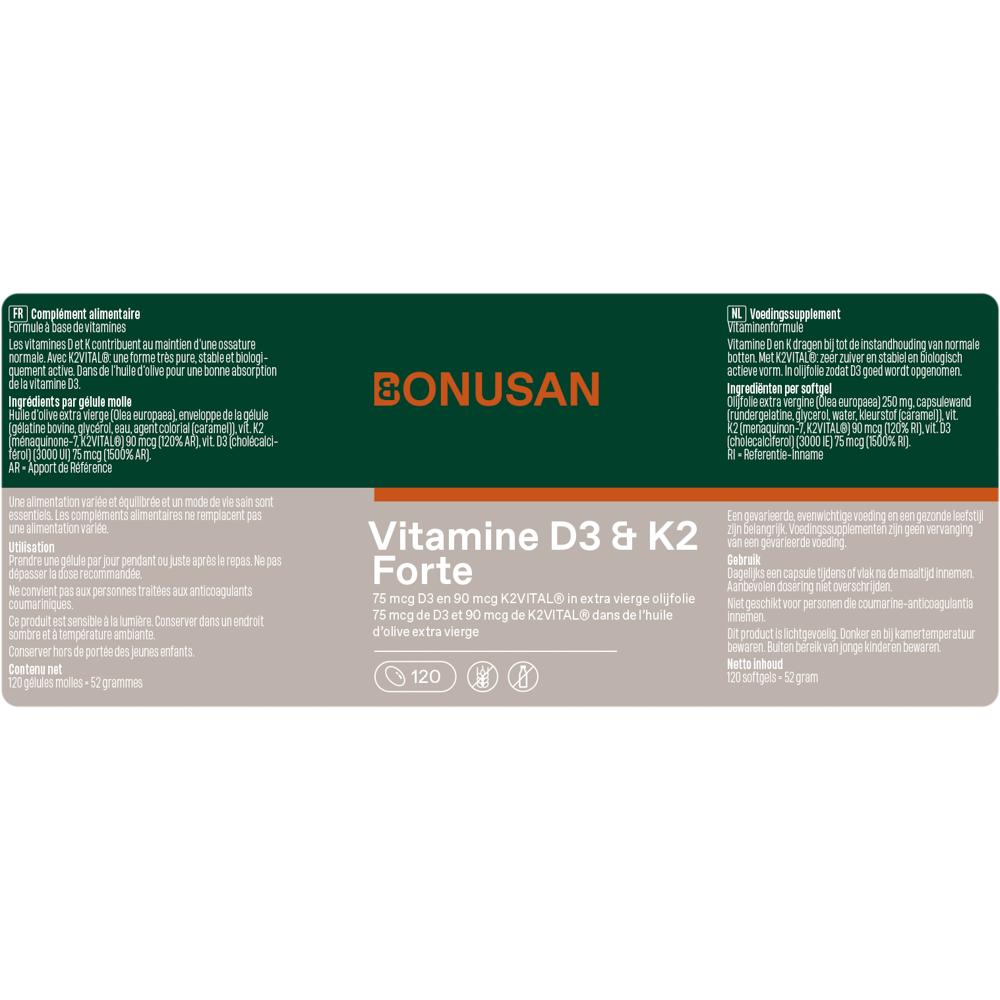 Vitamine D3 & K2 Forte