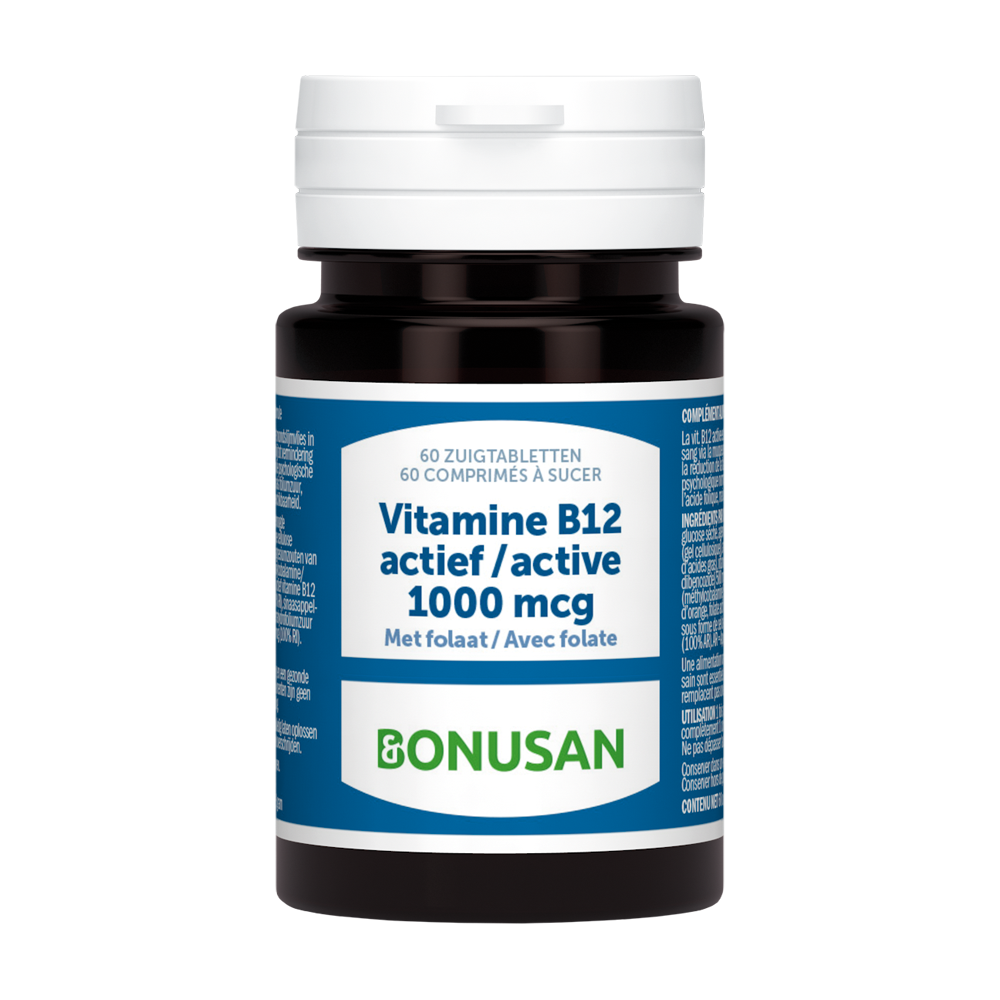 Vitamine B12 actief 1000 mcg BE 60 zuigtabletten 4655 Bonusan